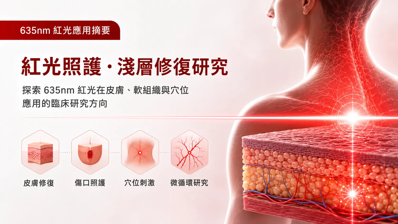 635 nm紅光臨床研究示意