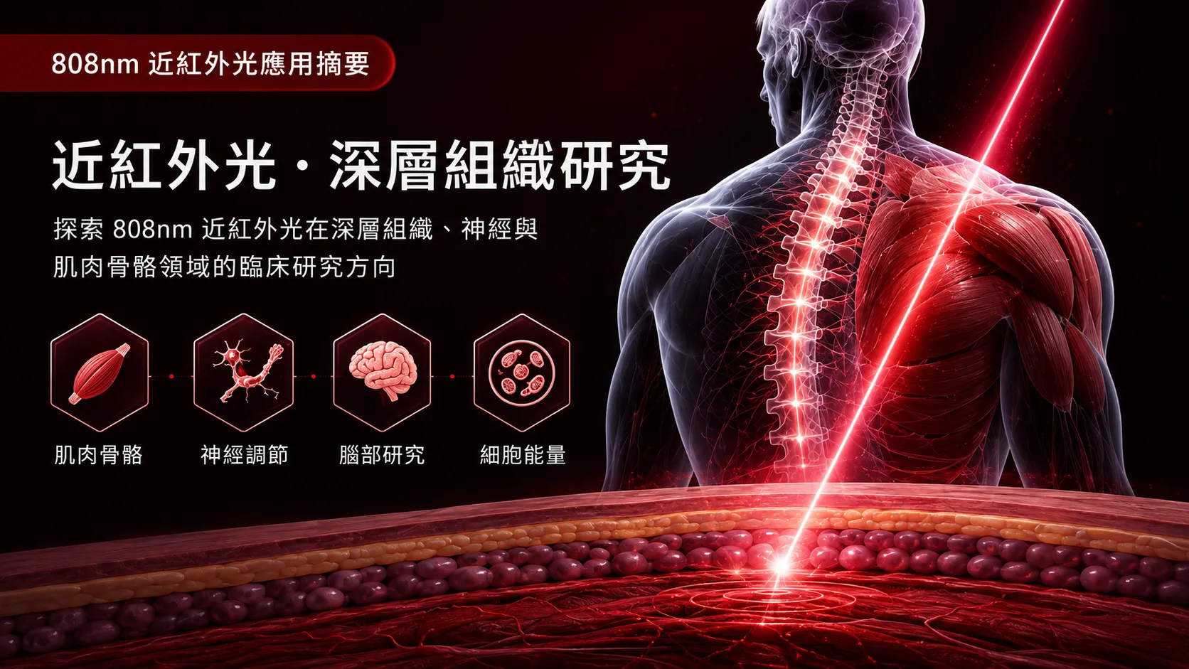 808 nm近紅外光臨床研究示意